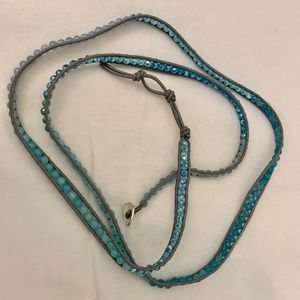 Bead & Leather Wrap Bracelet